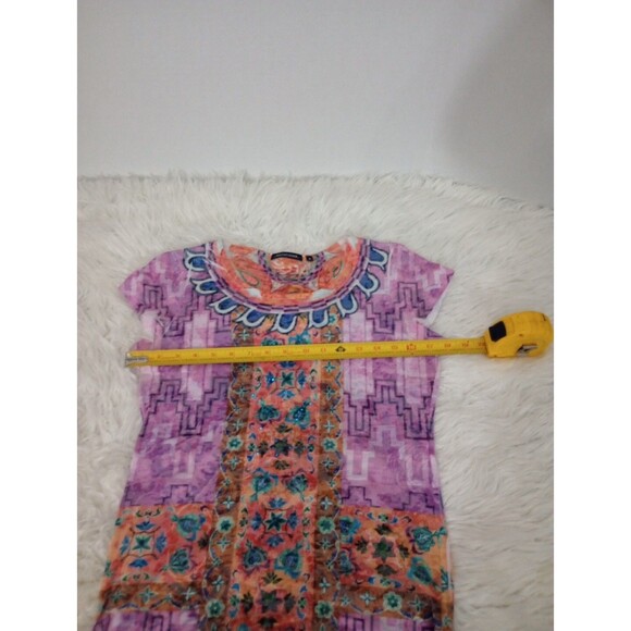 Ladies Misses Notations Purple Pink Blue  Top Sz S Short Sleeve - Picture 3 of 8